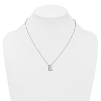 14kw 3/8ct Lab Grown Diamond VS+ F+ Comp Letter E 18in Initial Necklace