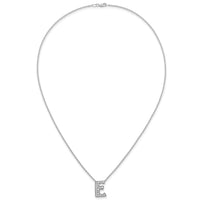 14kw 3/8ct Lab Grown Diamond VS+ F+ Comp Letter E 18in Initial Necklace