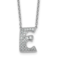 14kw 3/8ct Lab Grown Diamond VS+ F+ Comp Letter E 18in Initial Necklace