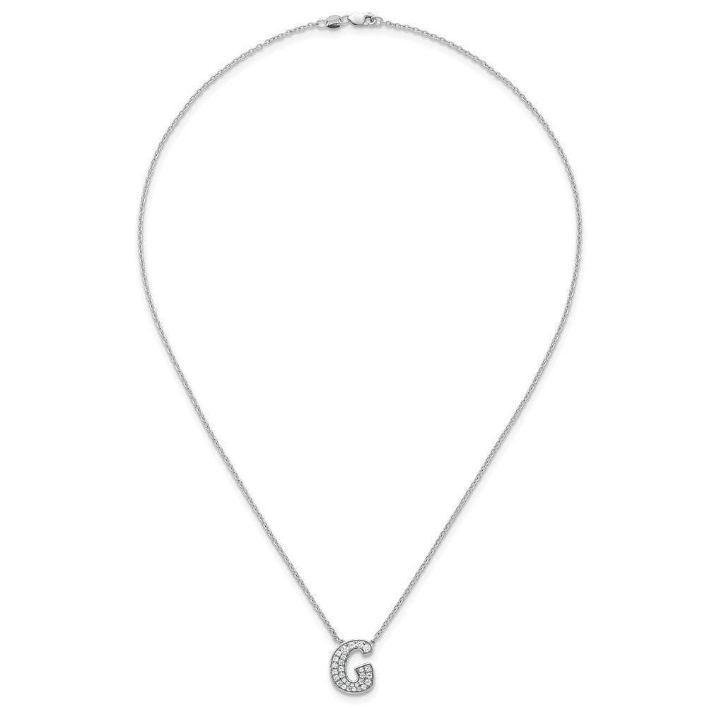 14kw 3/8ct Lab Grown Diamond VS+ F+ Comp Letter G 18in Initial Necklace