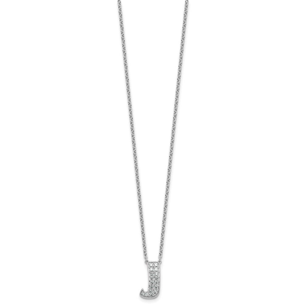 14kw 1/3ct Lab Grown Diamond VS+ F+ Comp Letter J 18in Initial Necklace