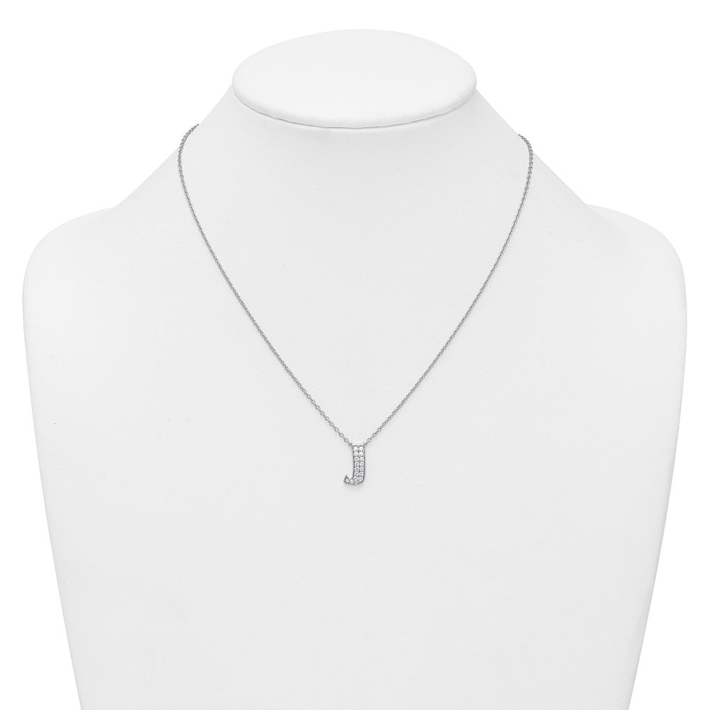 14kw 1/3ct Lab Grown Diamond VS+ F+ Comp Letter J 18in Initial Necklace