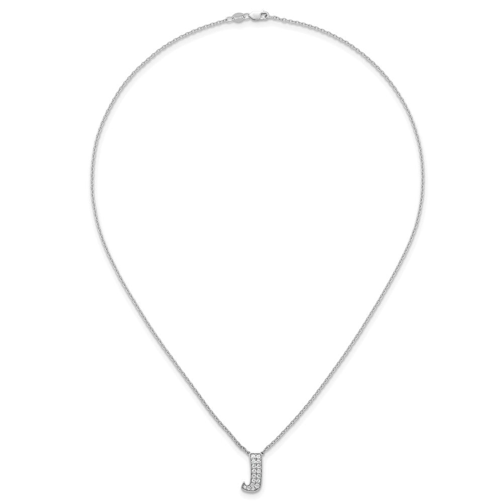 14kw 1/3ct Lab Grown Diamond VS+ F+ Comp Letter J 18in Initial Necklace