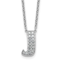 14kw 1/3ct Lab Grown Diamond VS+ F+ Comp Letter J 18in Initial Necklace