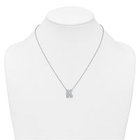 14kw 1/2ct Lab Grown Diamond VS+ F+ Comp Letter K 18in Initial Necklace