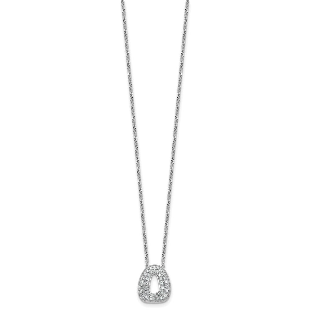 14kw 1/2ct Lab Grown Diamond VS+ F+ Comp Letter O 18in Initial Necklace