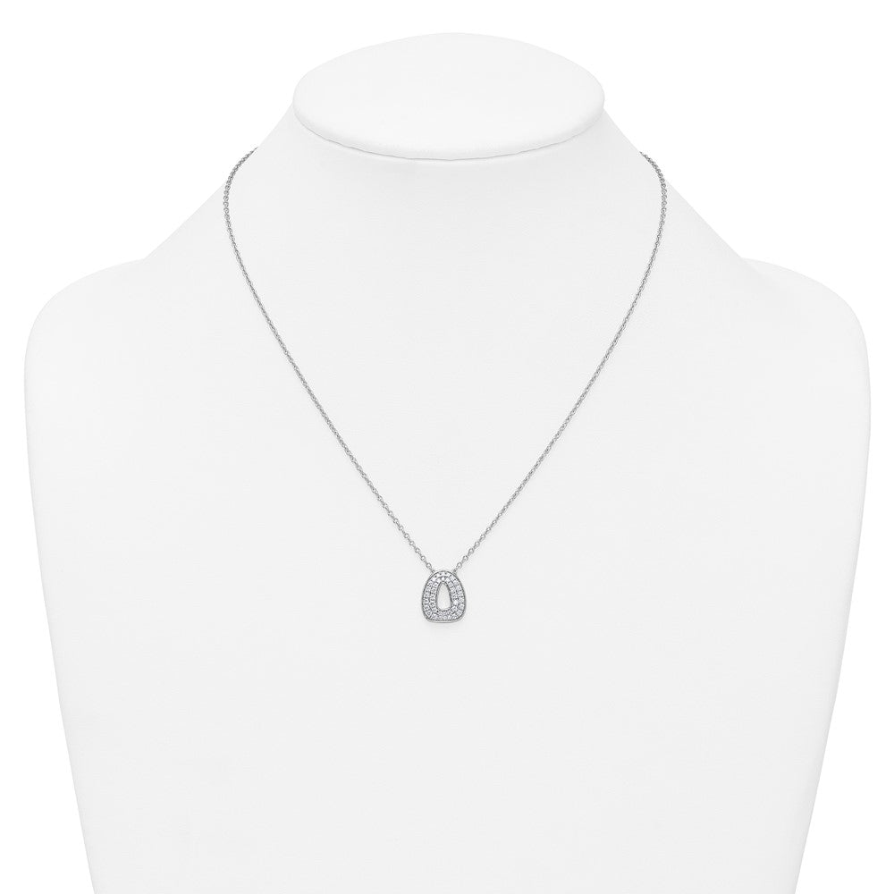 14kw 1/2ct Lab Grown Diamond VS+ F+ Comp Letter O 18in Initial Necklace