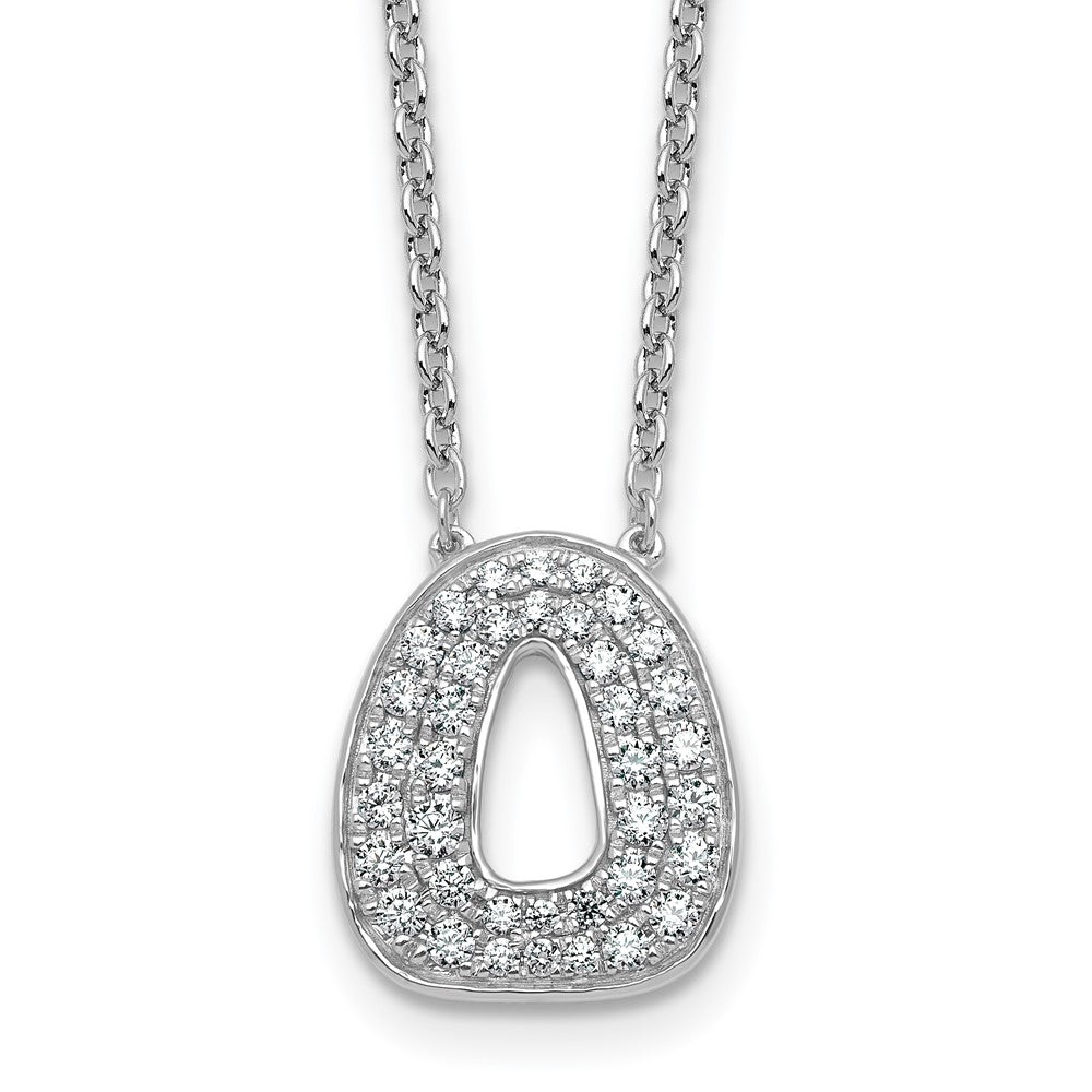 14kw 1/2ct Lab Grown Diamond VS+ F+ Comp Letter O 18in Initial Necklace