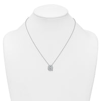 14kw 1/2ct Lab Grown Diamond VS+ F+ Comp Letter Q 18in Initial Necklace