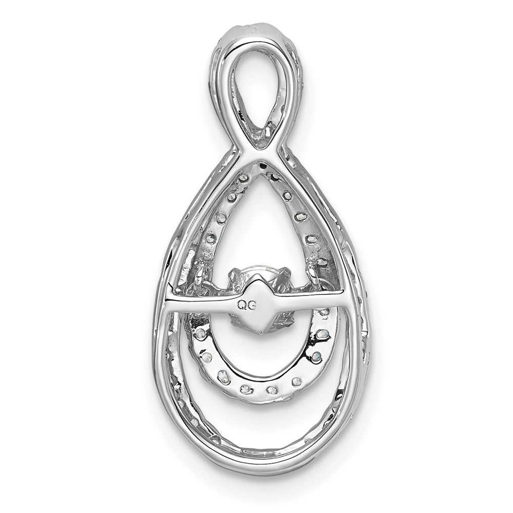 14k White Gold 1/2ct Lab Grown Diamond VS+ F+ Complete Teardrop Pendant