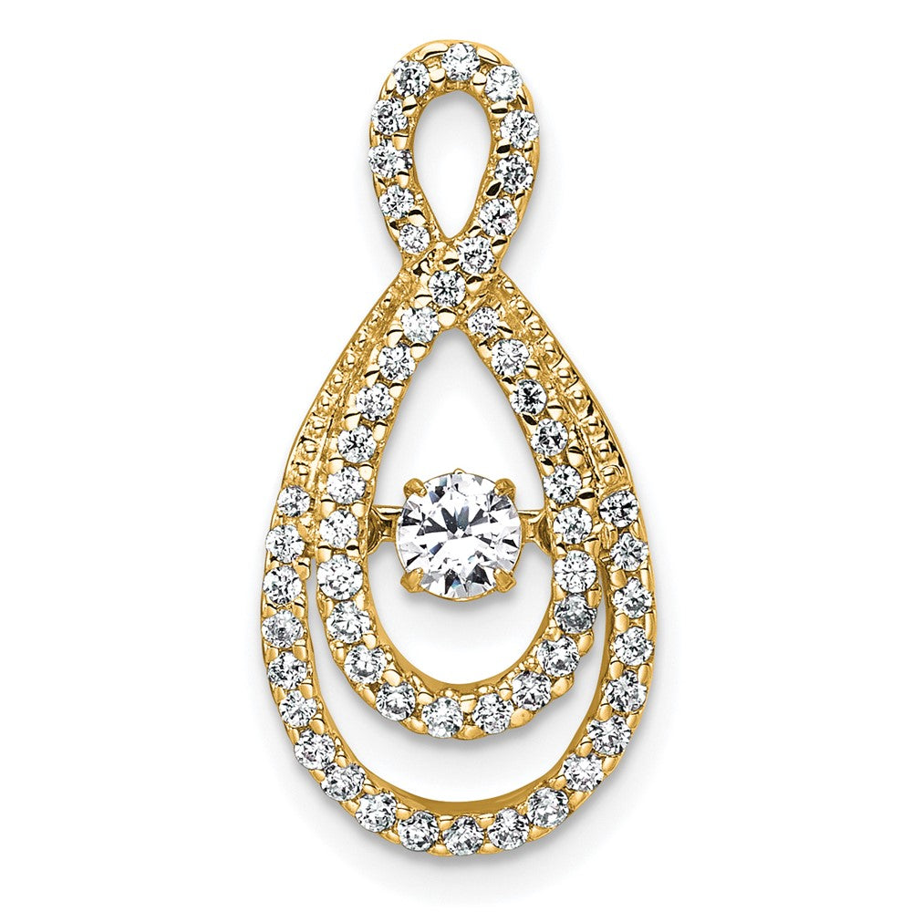 14k 1/2ct Lab Grown Diamond VS+ F+ Complete Teardrop Pendant
