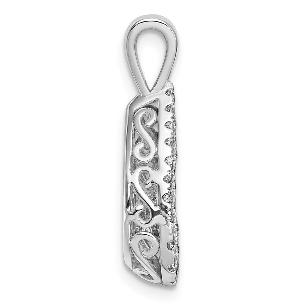 14k White Gold 1/2ct Lab Grown Diamond VS+ F+ Complete Teardrop Pendant