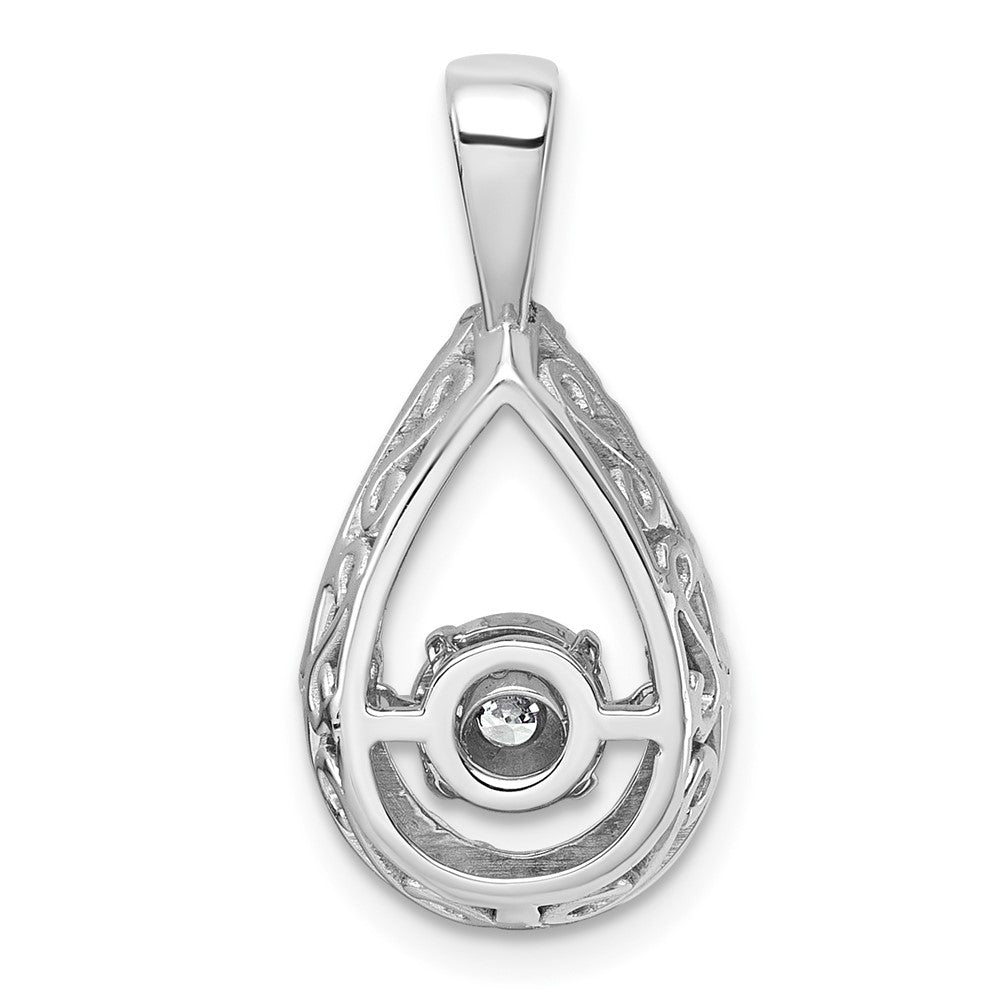 14k White Gold 1/2ct Lab Grown Diamond VS+ F+ Complete Teardrop Pendant
