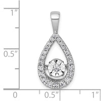 14k White Gold 1/2ct Lab Grown Diamond VS+ F+ Complete Teardrop Pendant