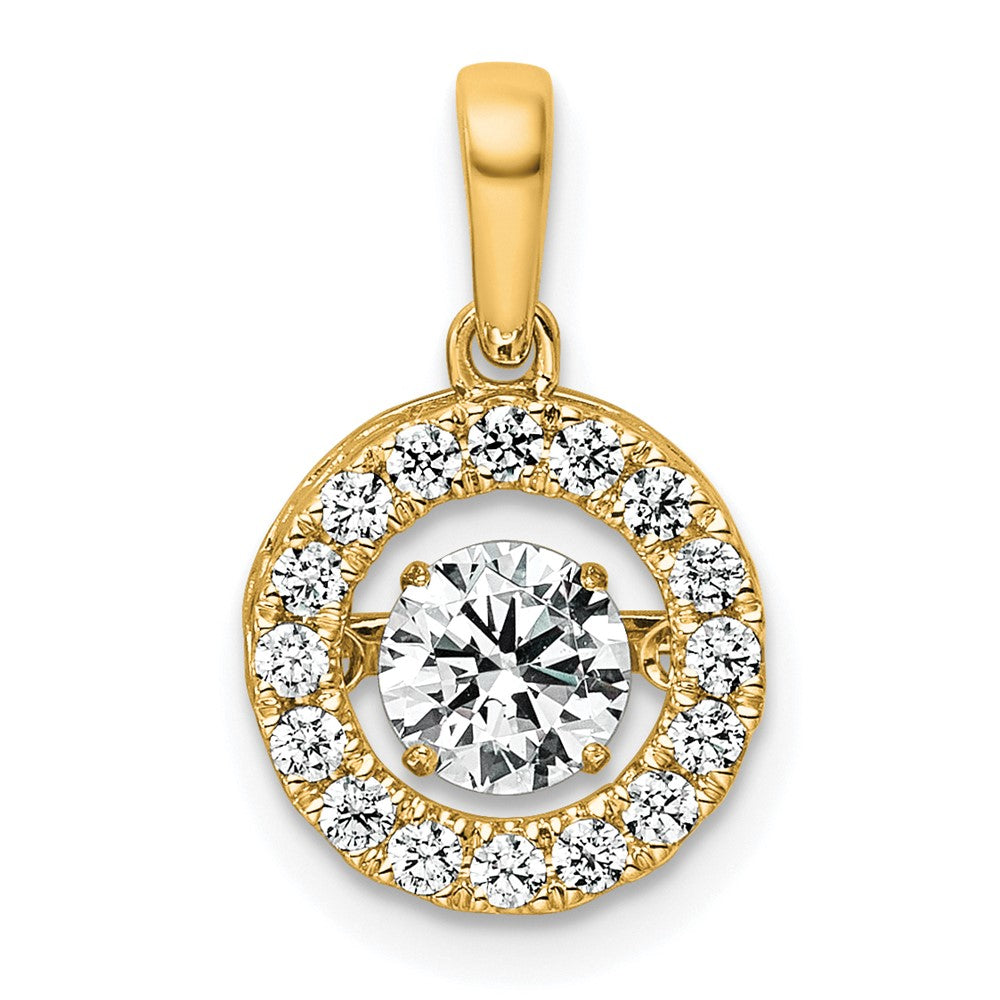 14k 3/4ct Lab Grown Diamond VS+ F+ Comp Vibrant Circle Pendant