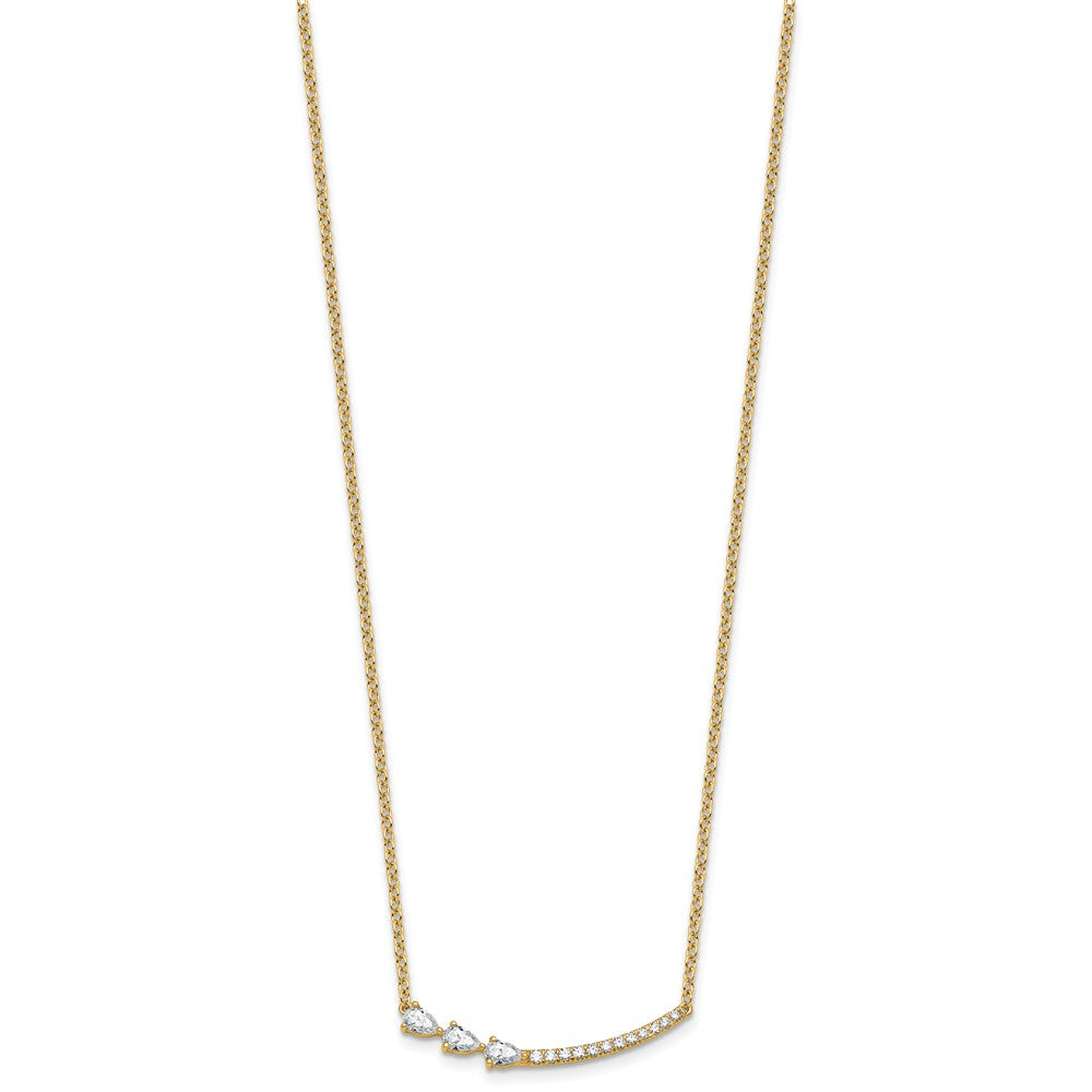 14k 3/4ct Lab Grown Diamond VS+ F+ Comp 18in Fashion Bar Necklace