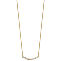 14k 3/4ct Lab Grown Diamond VS+ F+ Comp 18in Fashion Bar Necklace