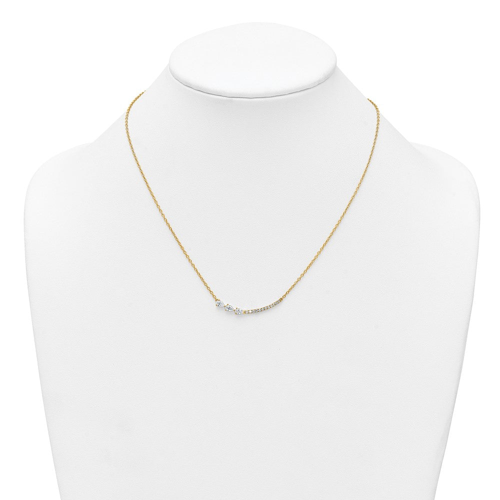 14k 3/4ct Lab Grown Diamond VS+ F+ Comp 18in Fashion Bar Necklace