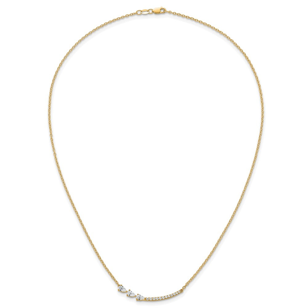 14k 3/4ct Lab Grown Diamond VS+ F+ Comp 18in Fashion Bar Necklace