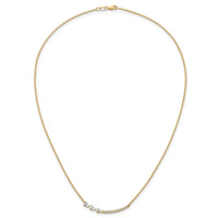 14k 3/4ct Lab Grown Diamond VS+ F+ Comp 18in Fashion Bar Necklace