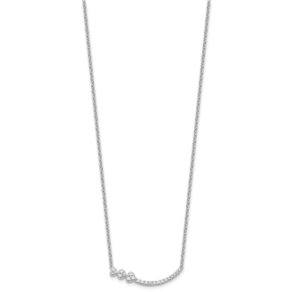 14kw 3/8ct Lab Grown Diamond VS+ F+ Comp 18in Hearts Bar Necklace
