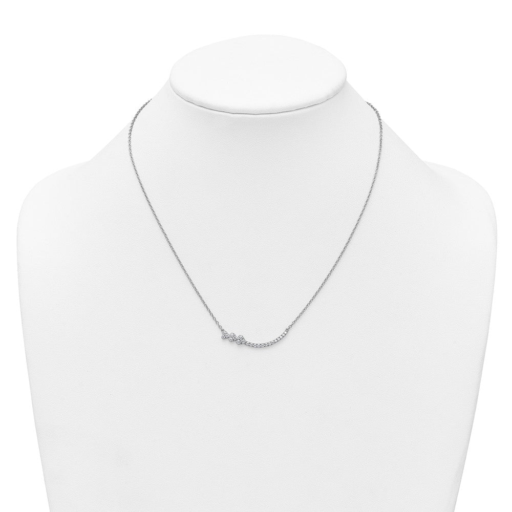 14kw 3/8ct Lab Grown Diamond VS+ F+ Comp 18in Hearts Bar Necklace