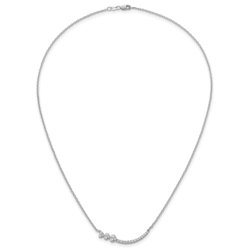 14kw 3/8ct Lab Grown Diamond VS+ F+ Comp 18in Hearts Bar Necklace
