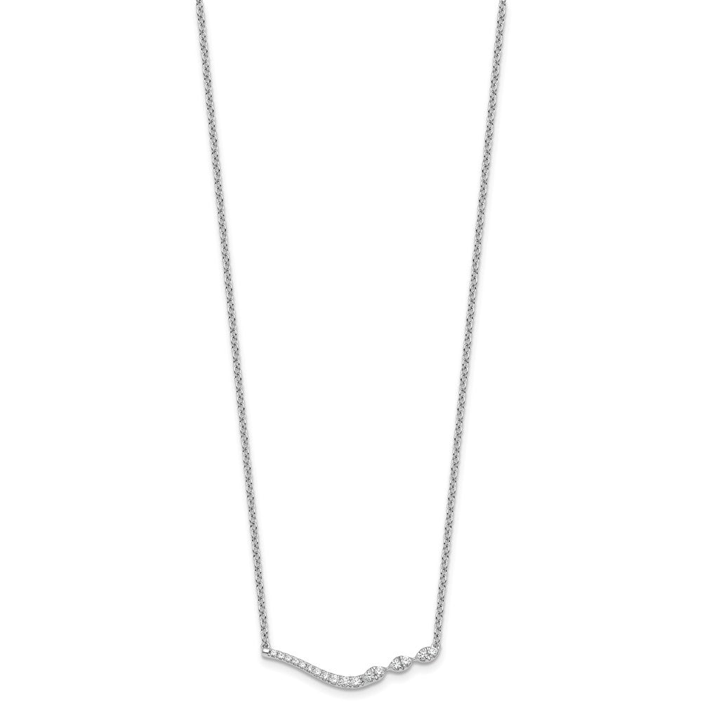 14kw 1/3ct Lab Grown Diamond VS+ F+ Comp 18in Fashion Bar Necklace