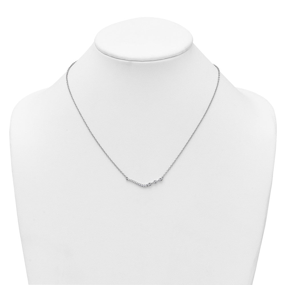 14kw 1/3ct Lab Grown Diamond VS+ F+ Comp 18in Fashion Bar Necklace
