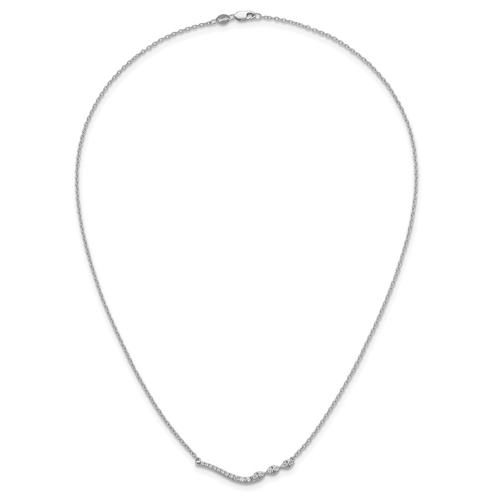 14kw 1/3ct Lab Grown Diamond VS+ F+ Comp 18in Fashion Bar Necklace