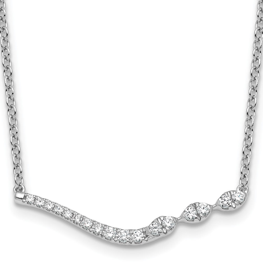 14kw 1/3ct Lab Grown Diamond VS+ F+ Comp 18in Fashion Bar Necklace