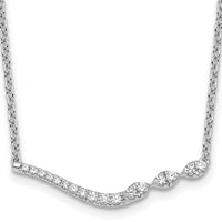 14kw 1/3ct Lab Grown Diamond VS+ F+ Comp 18in Fashion Bar Necklace