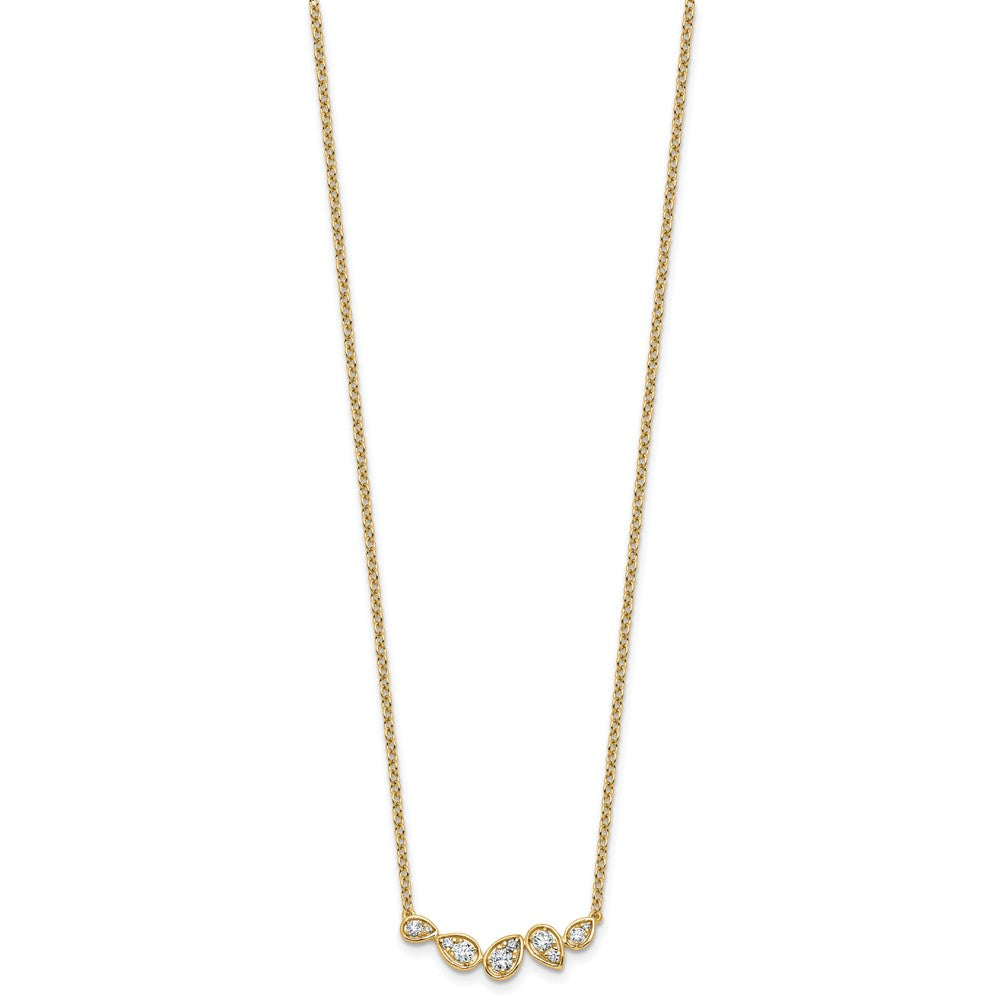 14k 3/8ct Lab Grown Diamond VS+ F+ Comp 18in Pear-Link Bar Necklace