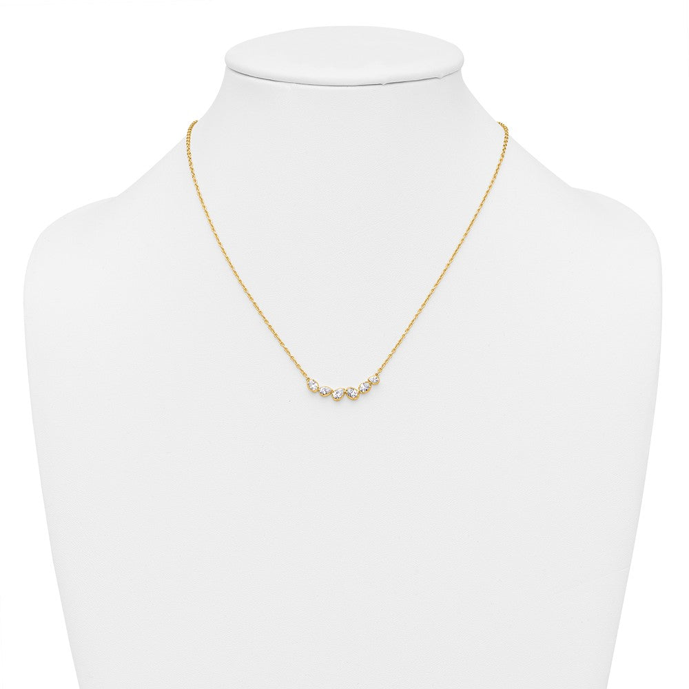 14k 3/8ct Lab Grown Diamond VS+ F+ Comp 18in Pear-Link Bar Necklace