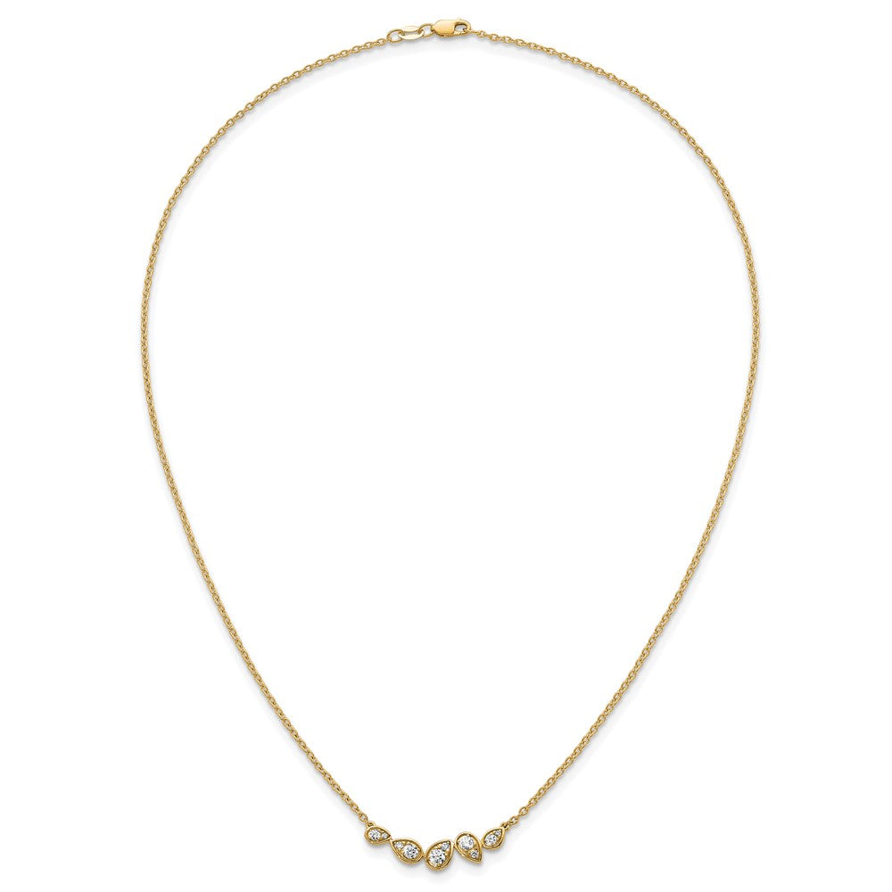 14k 3/8ct Lab Grown Diamond VS+ F+ Comp 18in Pear-Link Bar Necklace