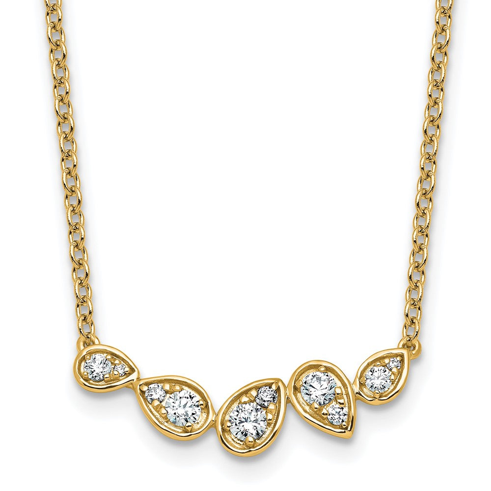 14k 3/8ct Lab Grown Diamond VS+ F+ Comp 18in Pear-Link Bar Necklace