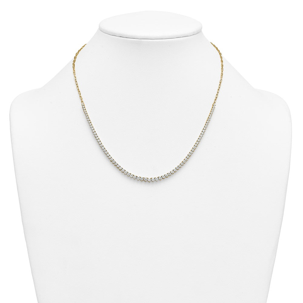 14k 4ct Lab Grown Diamond VS+ F+ 18in Fashion Tennis Necklace