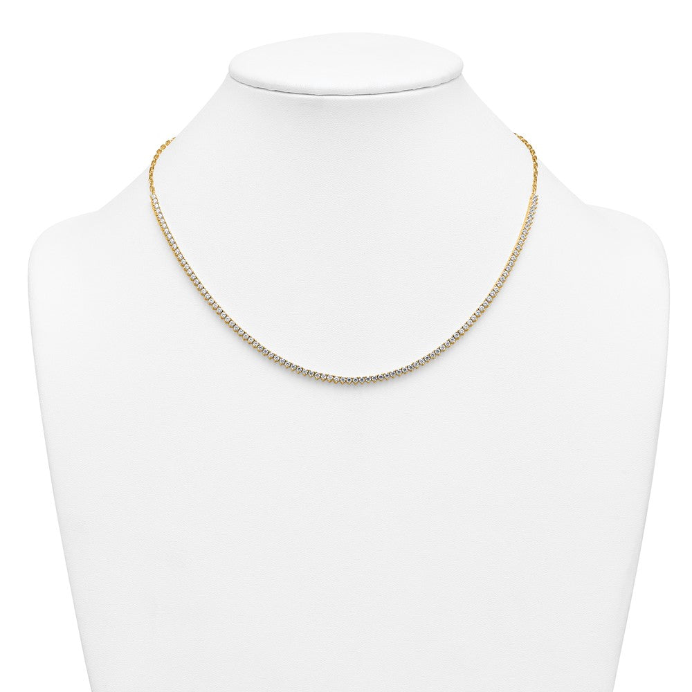 14k 3 1/4ct Lab Grown Diamond VS+ F+ 18in Fashion Tennis Necklace