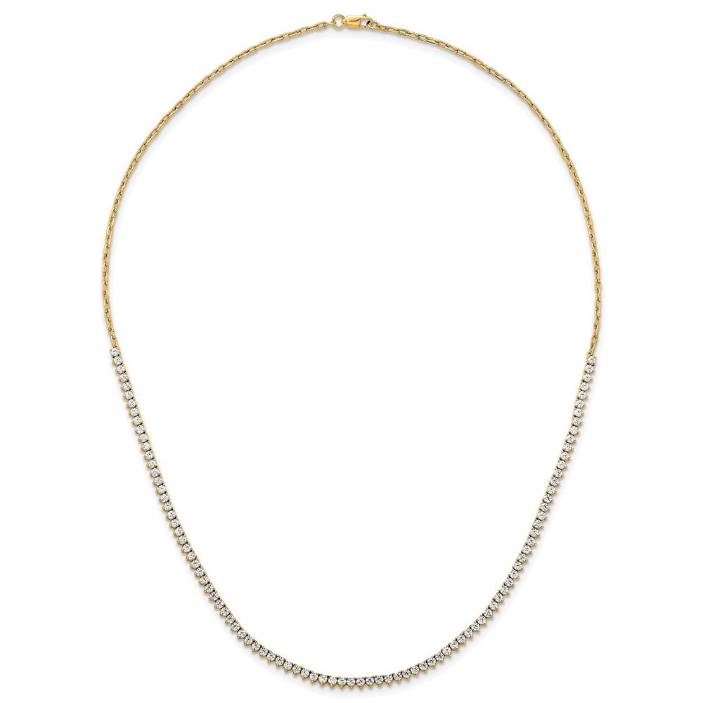 14k 3 1/4ct Lab Grown Diamond VS+ F+ 18in Fashion Tennis Necklace