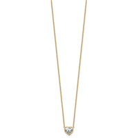 14k 1ct Cert Lab Grown Diamond VS+ F+ Heart Comp 18in Bezel Necklace