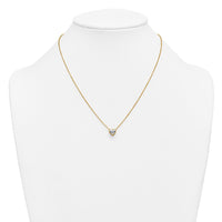 14k 1ct Cert Lab Grown Diamond VS+ F+ Heart Comp 18in Bezel Necklace