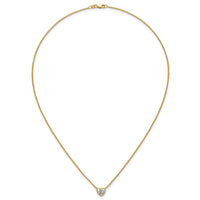 14k 1ct Cert Lab Grown Diamond VS+ F+ Heart Comp 18in Bezel Necklace