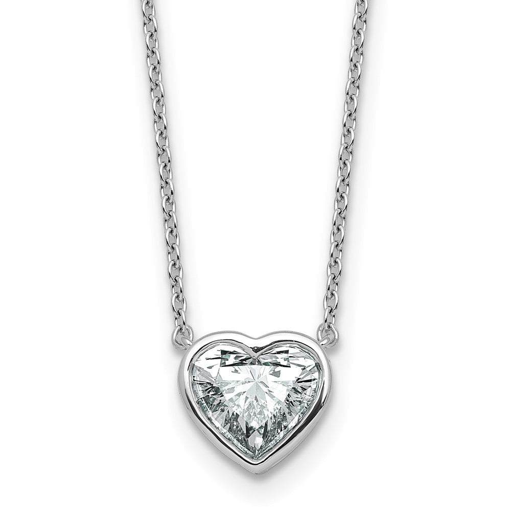14kw 1 1/2ct Cert Lab Grown Diamond VS+ F+ Comp Heart Bezel Pendant
