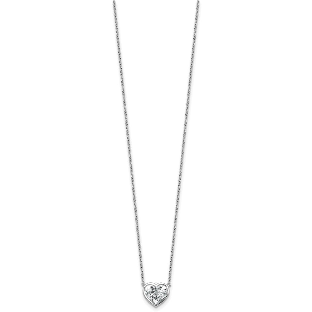 14kw 2ct Cert Lab Grown Diamond VS+ F+ Heart Comp 18in Bezel Necklace