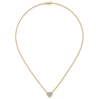 14k 2ct Cert Lab Grown Diamond VS+ F+ Heart Comp 18in Bezel Necklace