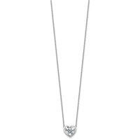 14kw 2 1/2ct Cert Lab Grown Diamond VS+ F+ Heart Comp 18in Bezel Necklace