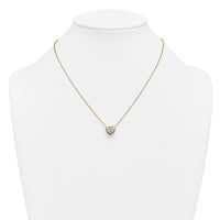 14k 2 1/2ct Cert Lab Grown Diamond VS+ F+ Heart Comp 18in Bezel Necklace