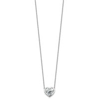 14kw 4ct Cert Lab Grown Diamond VS+ F+ Heart Comp 18in Bezel Necklace