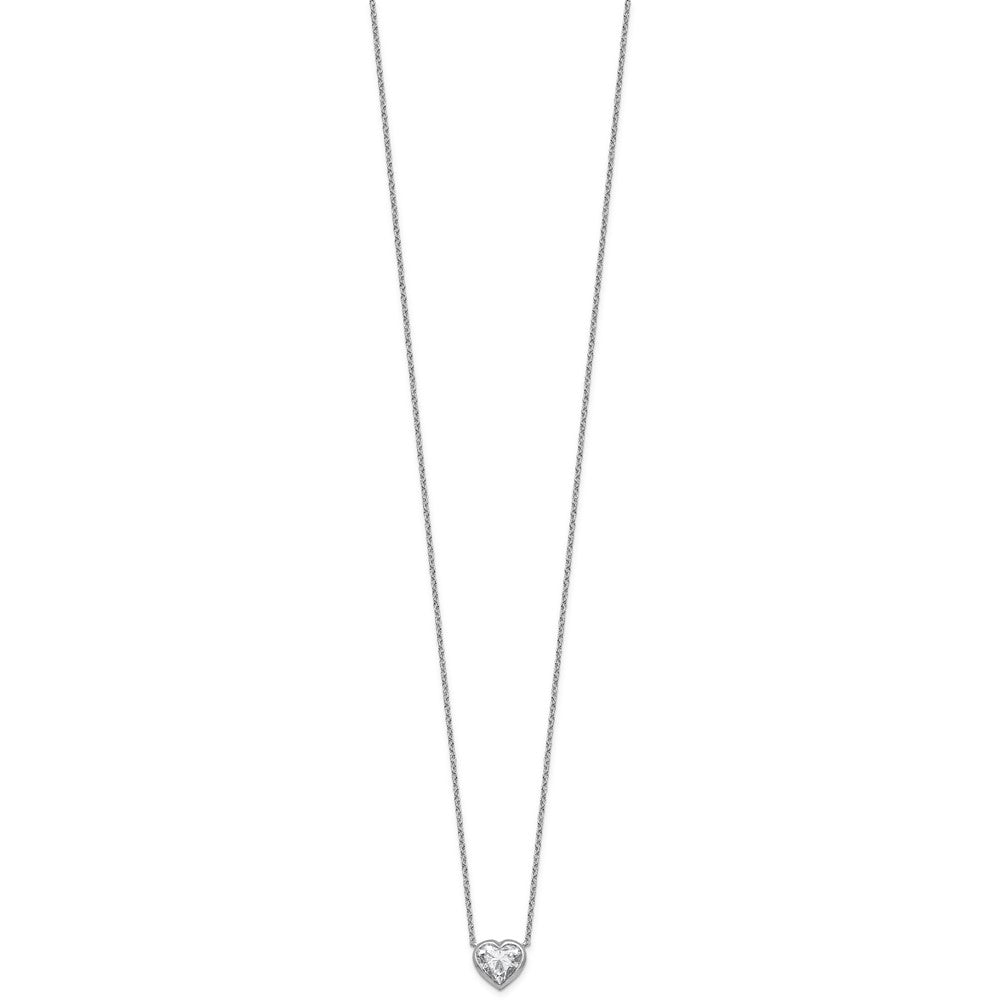 14kw Lab Grown Diamond VS+F+  Heart Bezel Pendant Necklace