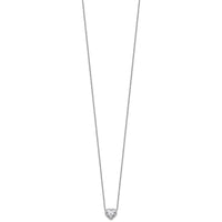 14kw Lab Grown Diamond VS+F+  Heart Bezel Pendant Necklace